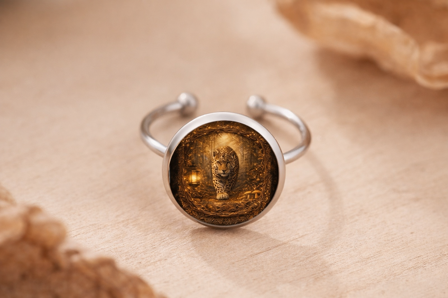 Bague Léopard Doré Daline’Concept – Bijou animal féerique acier inox 316L