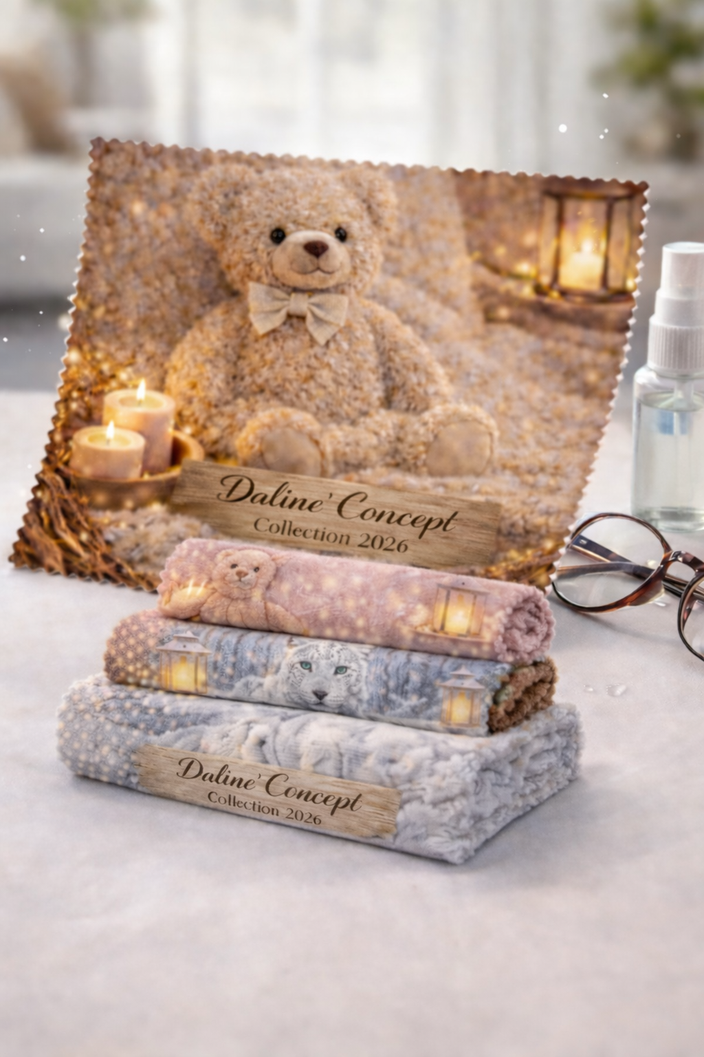 Chiffon lunettes microfibre « Nounours Douceur » – Collection Cocooning Daline’Concept