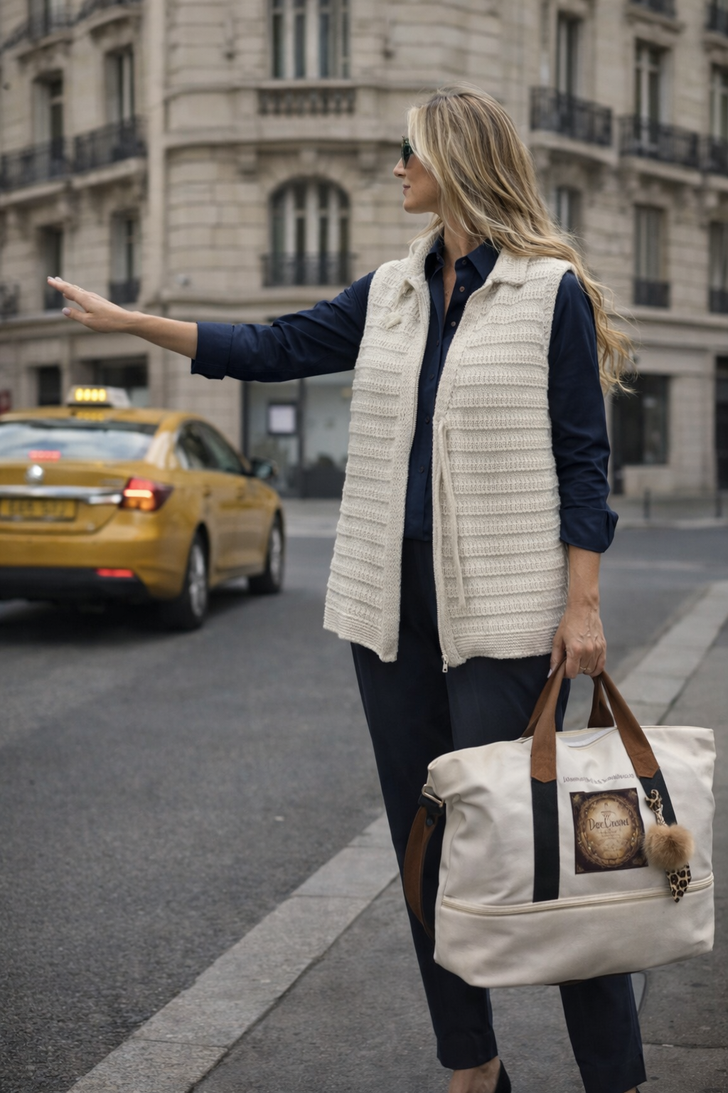 veste sans manches écru