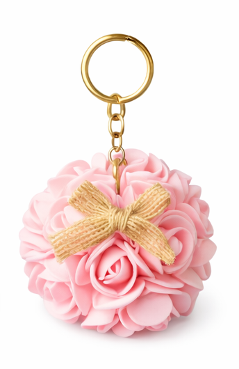 Chouchou Porte-Clé Rose Douceur – Élégance romantique