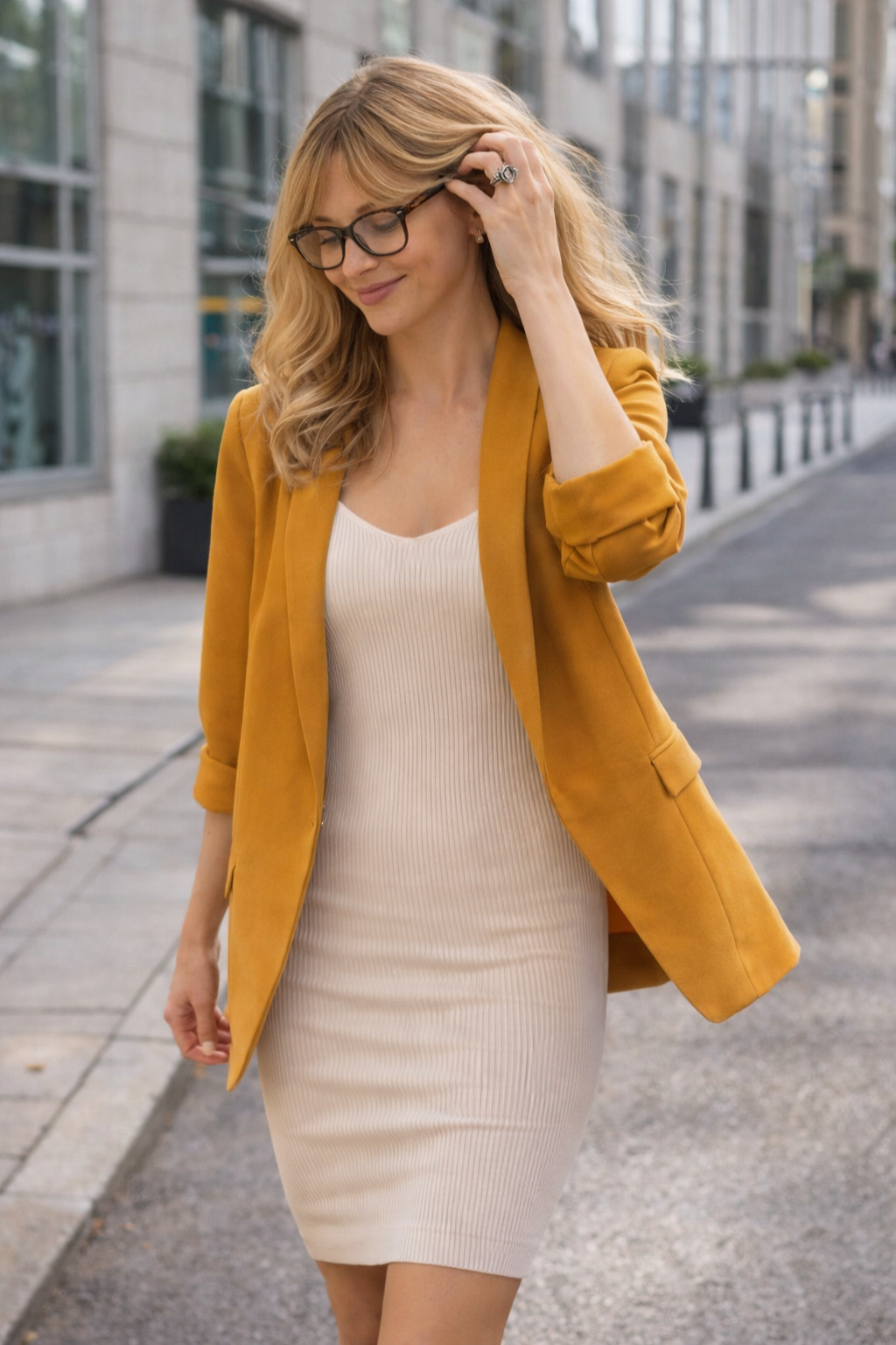 Robe moulante minimaliste – silhouette féminine