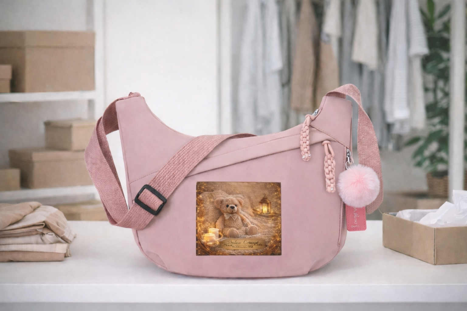 Sac Bandoulière ROSE– Daline’Concept
