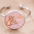 Bague Nounours Rose Daline’Concept – Bijou féerique acier 316L cabochon verre