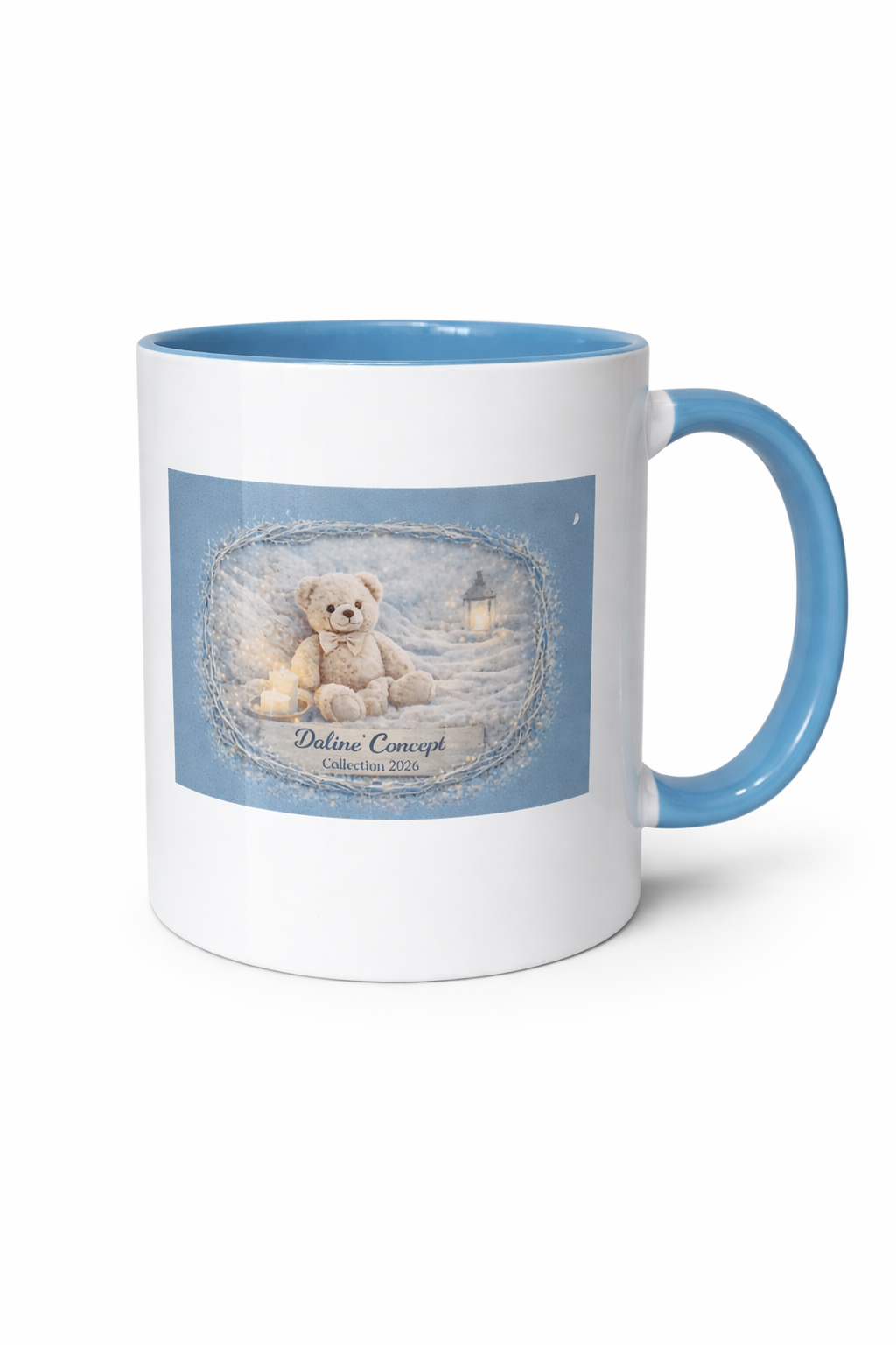 Mug Nounours Bleu Daline’Concept – Tasse cocooning hivernale anse bleue