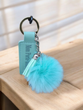 Porte-clé “Mon Porte-Bonheur” – Pompon Bleu Turquoise Évasion