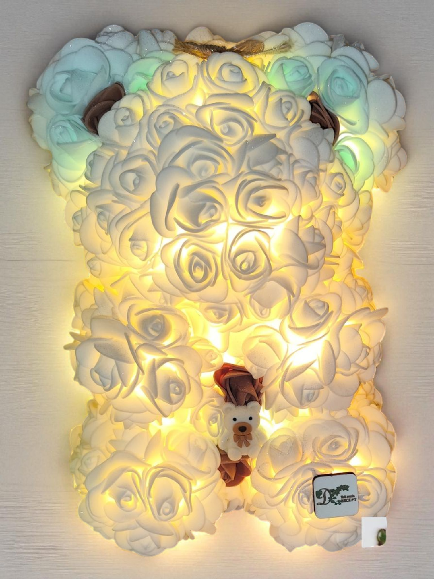 Veilleuse Nounours d’Amour La Daline – Crème, Vert Amande & Chocolat