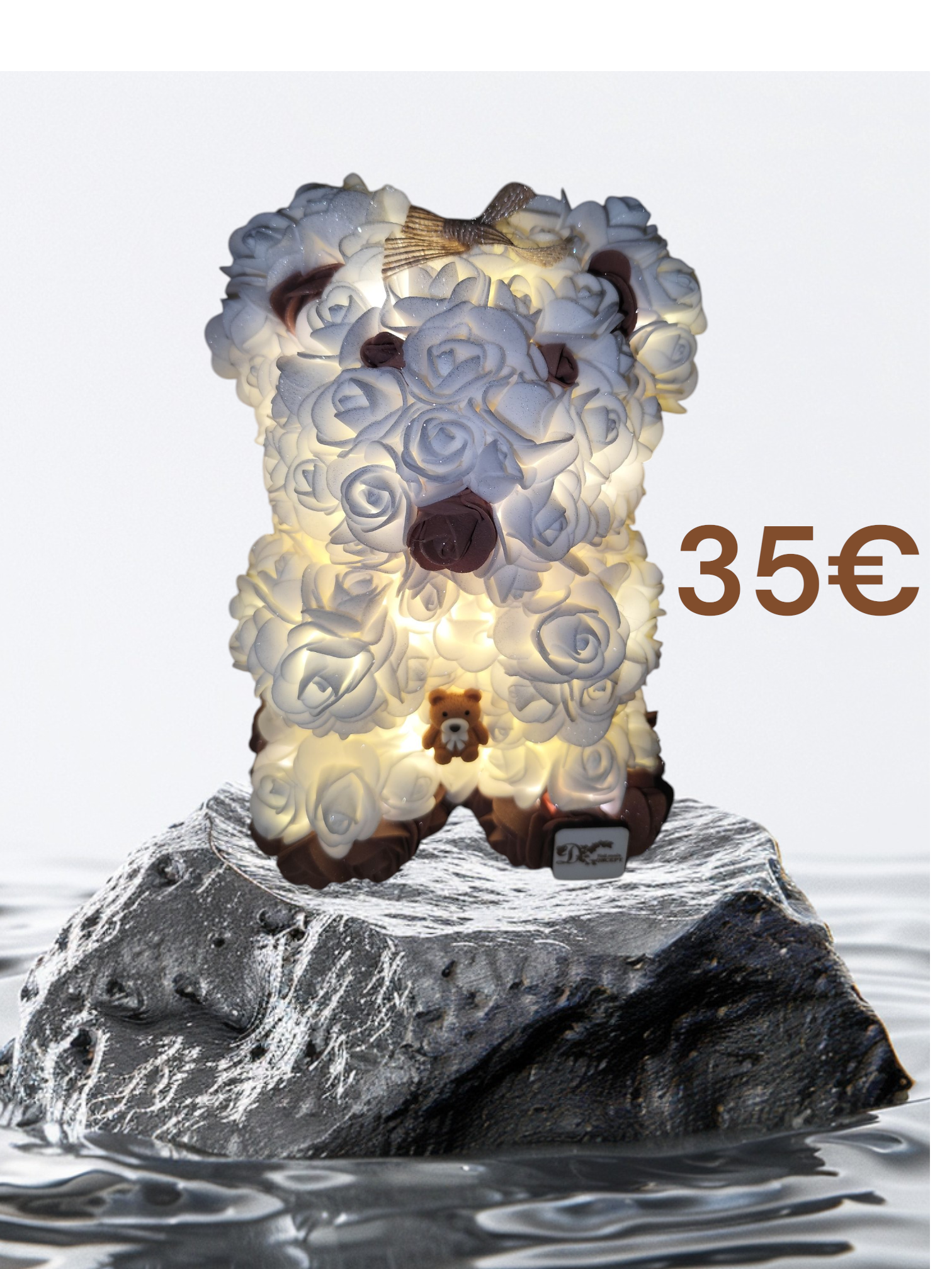 Veilleuse Nounours d’Amour L’Ours des Neiges – Blanc & Chocolat