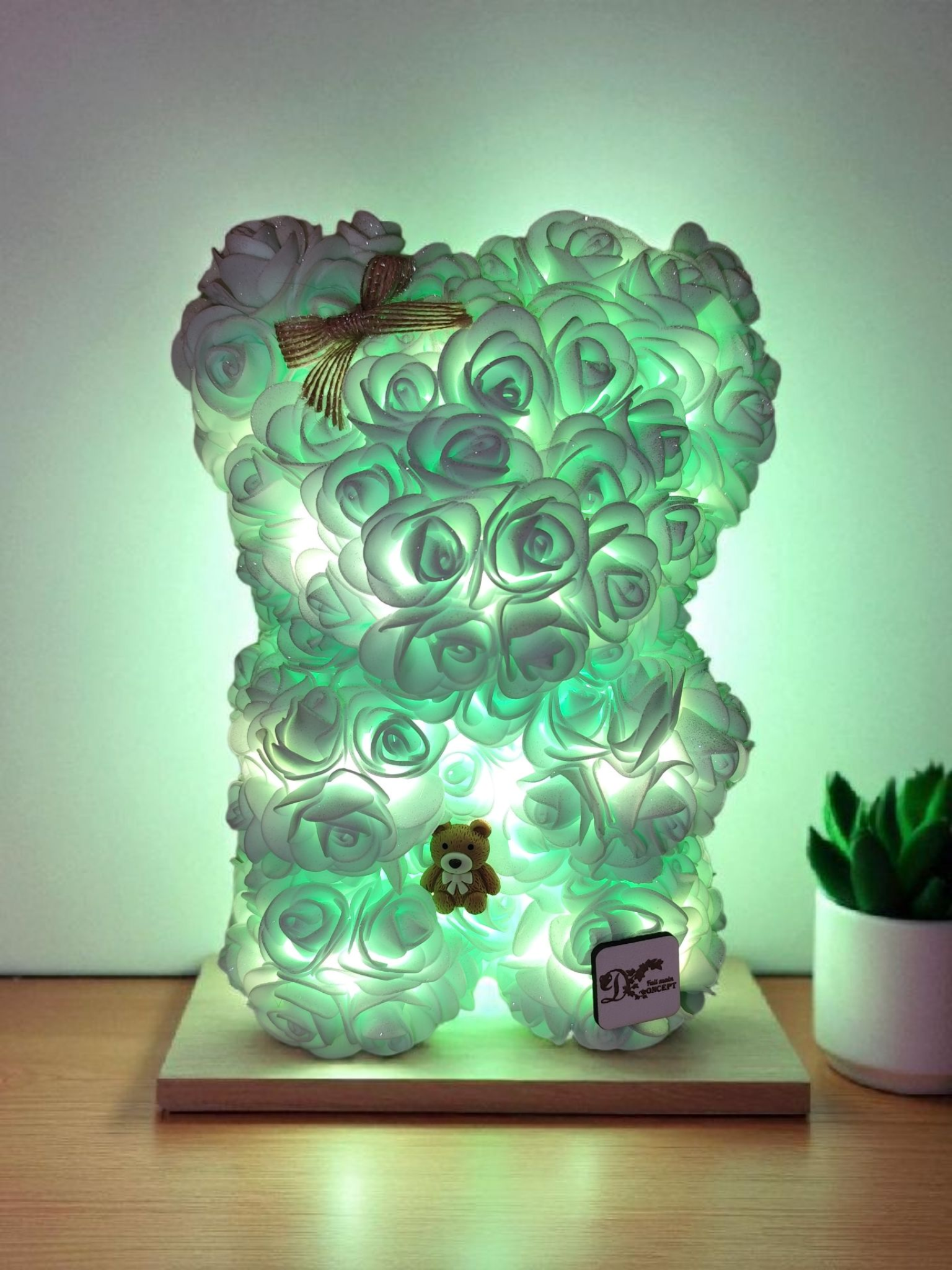 Veilleuse Nounours d’Amour Vert Amande